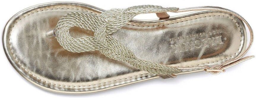 Lascana Teenslippers Sandaal pantoletten in metallic-look VEGAN