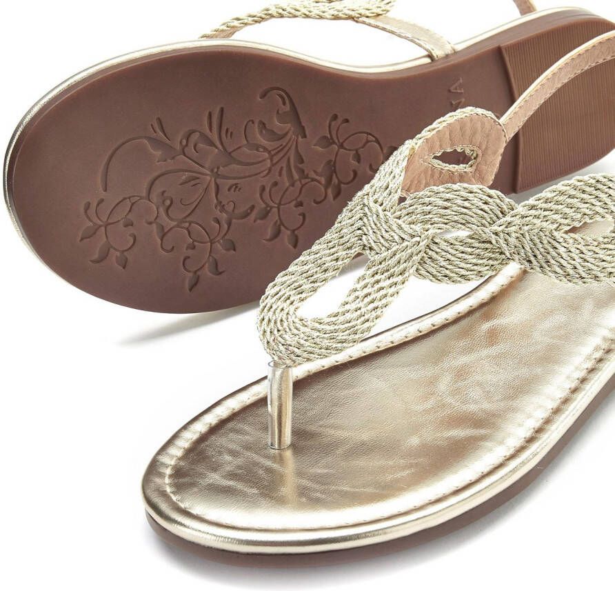 Lascana Teenslippers Sandaal pantoletten in metallic-look VEGAN