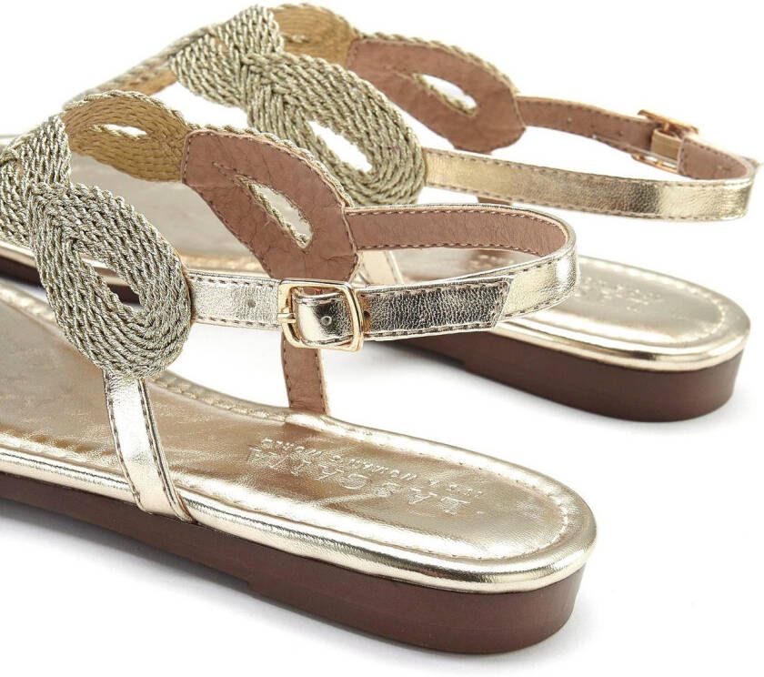 Lascana Teenslippers Sandaal pantoletten in metallic-look VEGAN