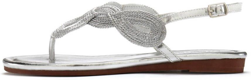 Lascana Teenslippers Sandaal pantoletten in metallic-look VEGAN