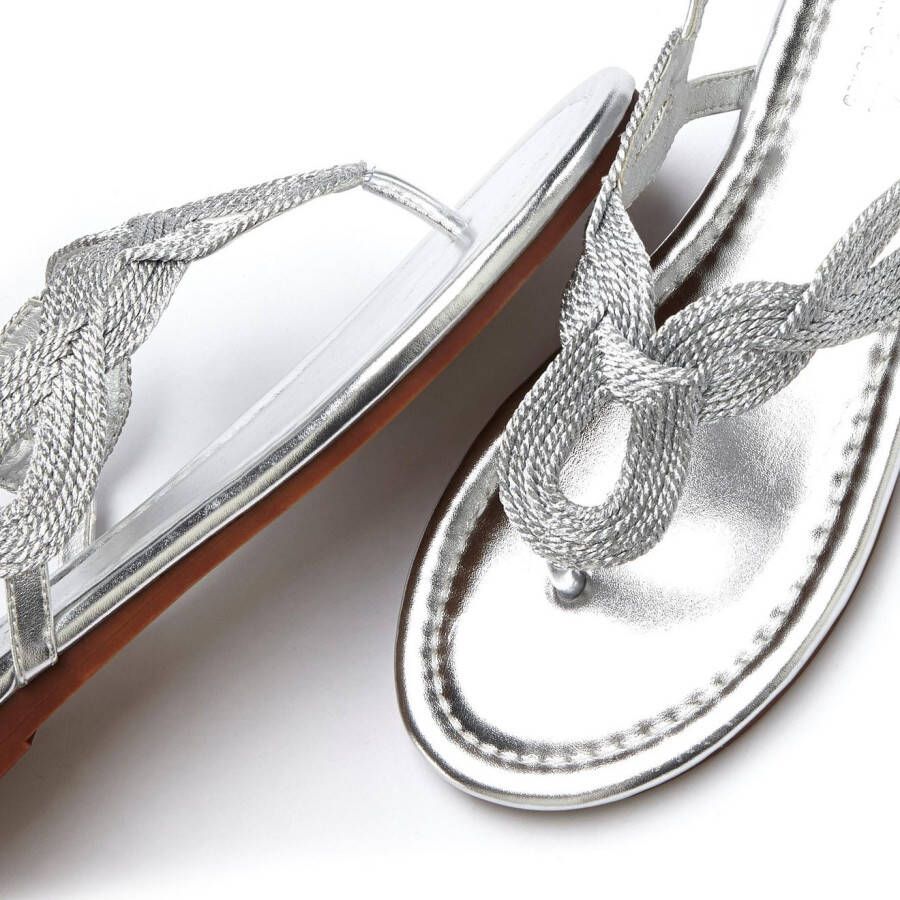 Lascana Teenslippers Sandaal pantoletten in metallic-look VEGAN