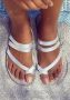 Lascana Teenslippers Sandaal pantoletten van leer in metallic-look - Thumbnail 3