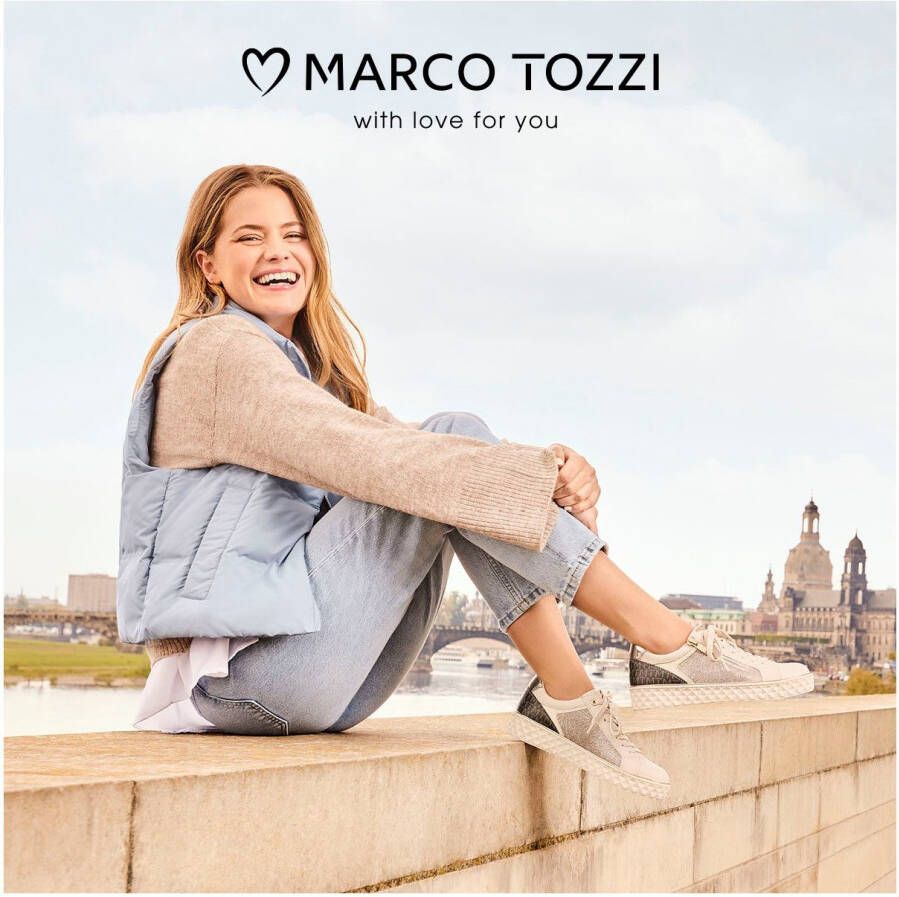 Marco Tozzi Plateausneakers Line vrijetijdsschoen lage schoen veterschoen met zijrits