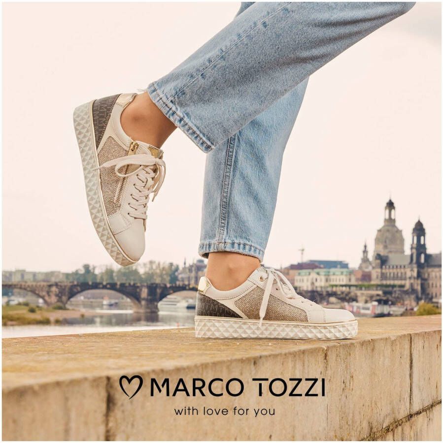 Marco Tozzi Plateausneakers Line vrijetijdsschoen lage schoen veterschoen met zijrits