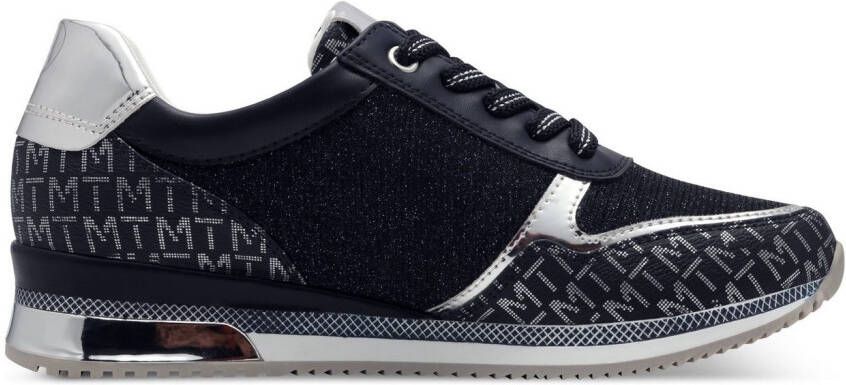 Marco Tozzi Sneakers met sleehak vrijetijdsschoen lage schoen veterschoen met logo-print