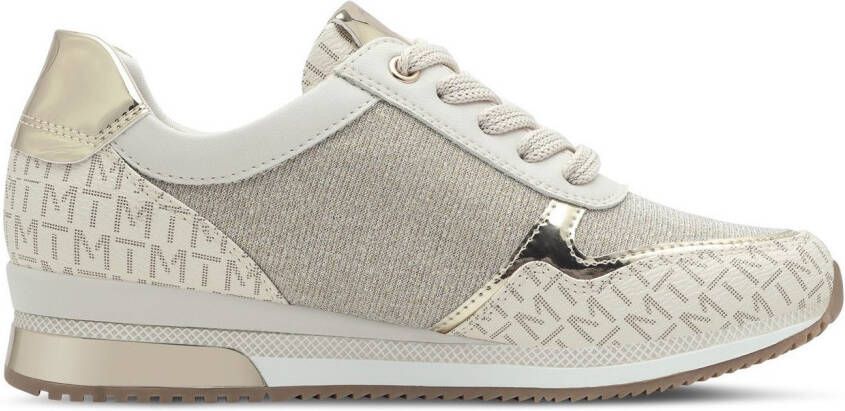 Marco Tozzi Sneakers met sleehak vrijetijdsschoen lage schoen veterschoen met logo-print