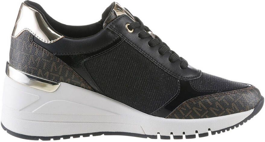 Marco Tozzi Sneakers met sleehak vrijetijdsschoen lage schoen veterschoen in vegan uitvoering