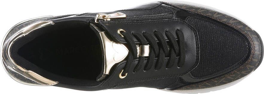 Marco Tozzi Sneakers met sleehak vrijetijdsschoen lage schoen veterschoen in vegan uitvoering