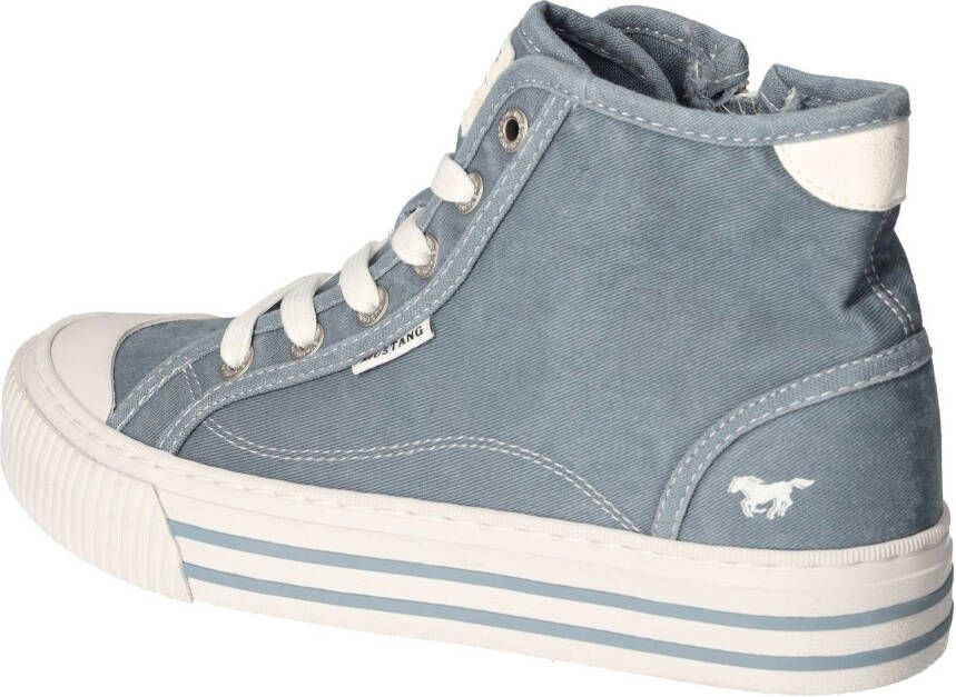 Mustang Shoes Plateausneakers veterschoen vrijetijdsschoen high top-sneaker met rits