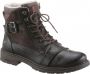 Mustang Shoes Winterlaarzen blokhak winterlaarsjes veterschoenen met geruit accent - Thumbnail 8