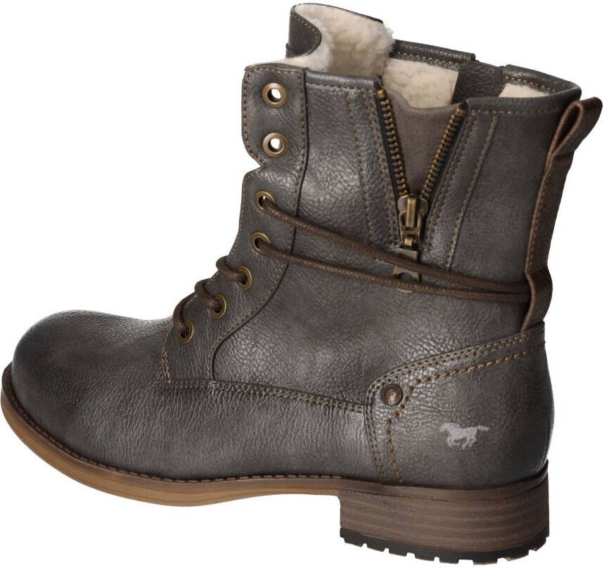 Mustang Shoes Winterlaarzen blokhak winterlaars veterschoenen bezet met studs