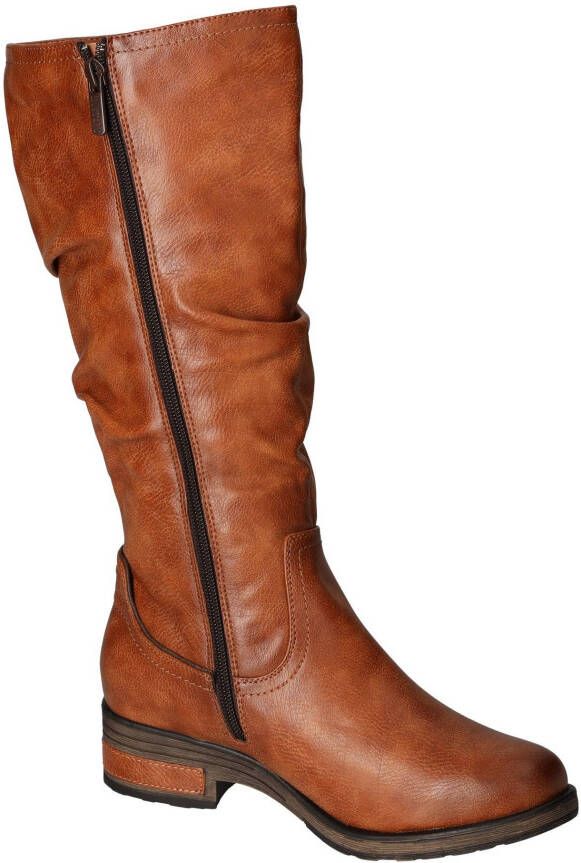 Mustang Shoes Winterlaarzen long shaft boots block heel with gathers at the slouchy shaft