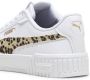 Puma Carina 2.0 Animal sneakers wit beige bruin Meisjes Imitatieleer Dierenprint 35.5 - Thumbnail 6