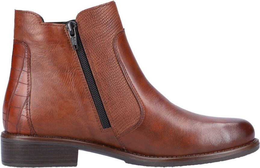 Remonte Chelsea-boots blokhak laarsjes business schoen accenten in reptiel-look