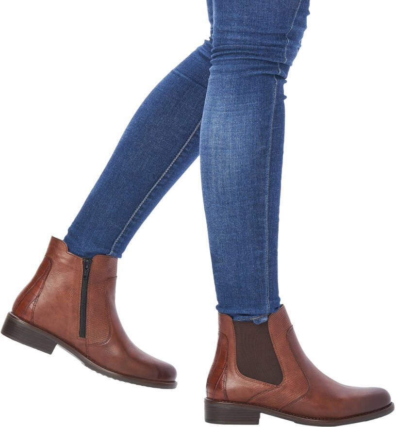 Remonte Chelsea-boots met beleg in reptiel-look