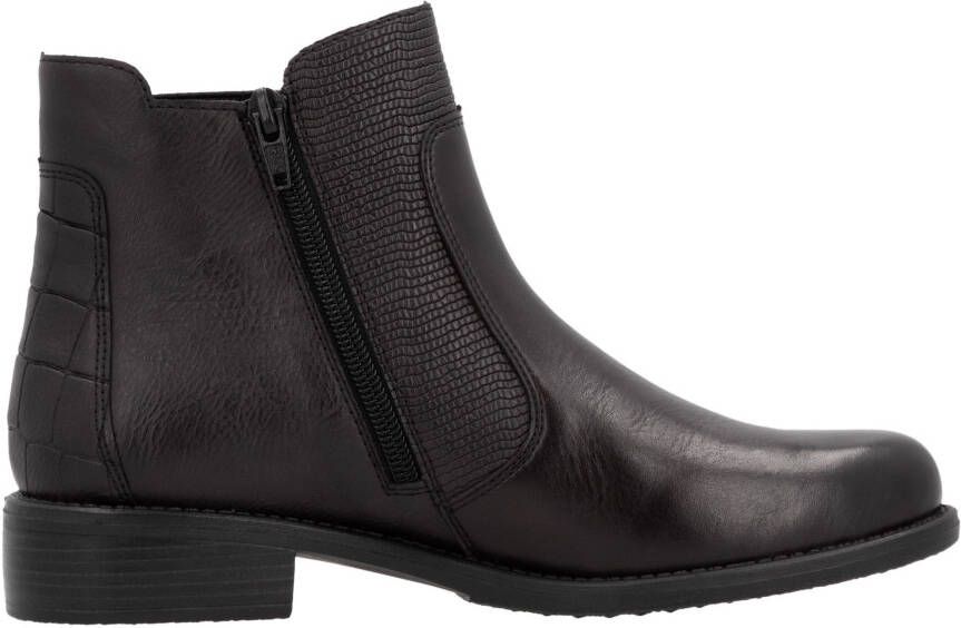 Remonte Chelsea-boots blokhak laarsjes business schoen accenten in reptiel-look