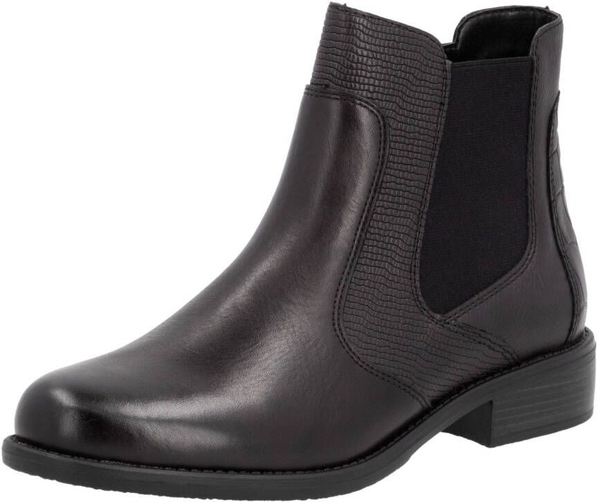 Remonte Chelsea-boots blokhak laarsjes business schoen accenten in reptiel-look