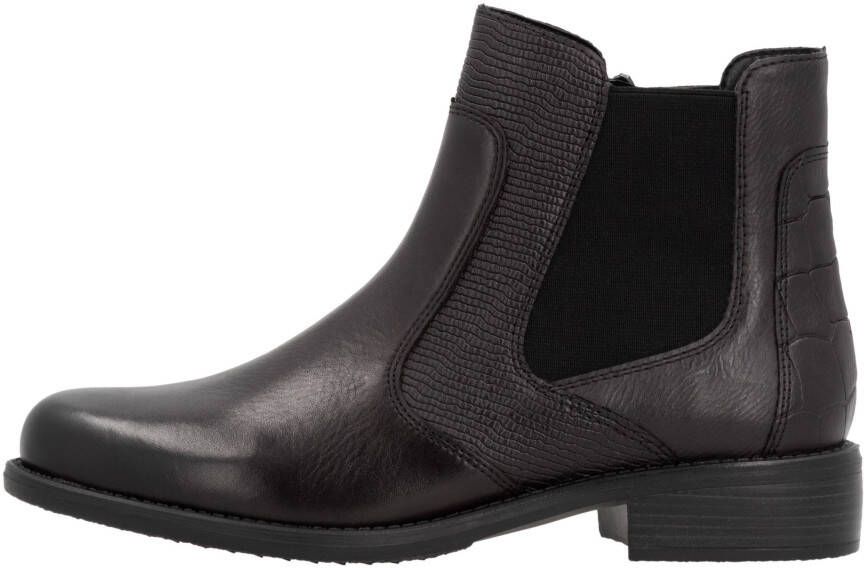 Remonte Chelsea-boots blokhak laarsjes business schoen accenten in reptiel-look