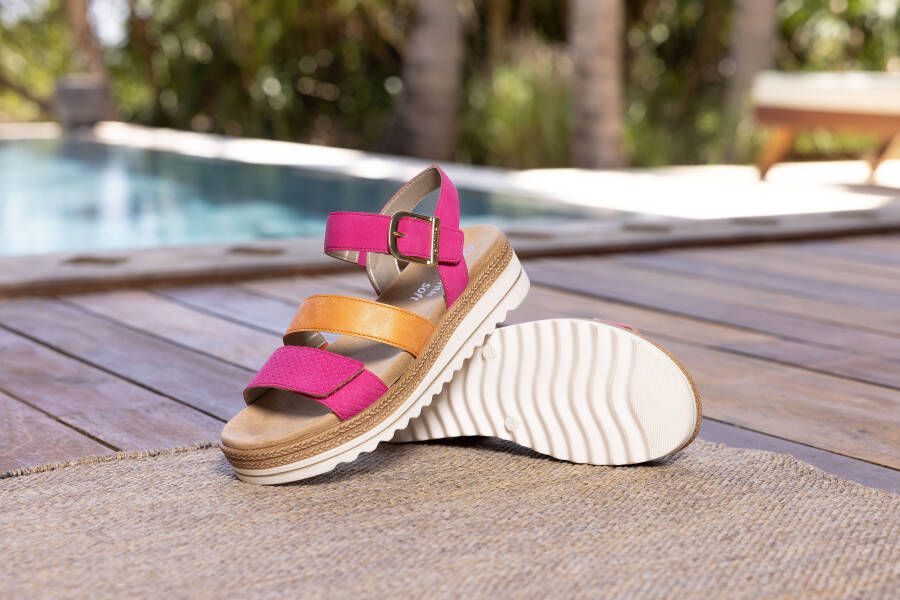 Remonte Sleehaksandaaltjes wedgehak zomerschoen sandalen met praktische klittenbandsluitingen