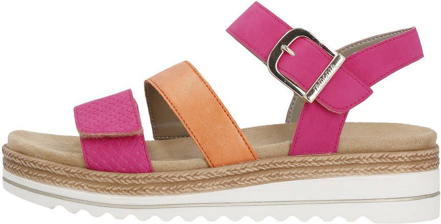 Remonte Sleehaksandaaltjes wedgehak zomerschoen sandalen met praktische klittenbandsluitingen