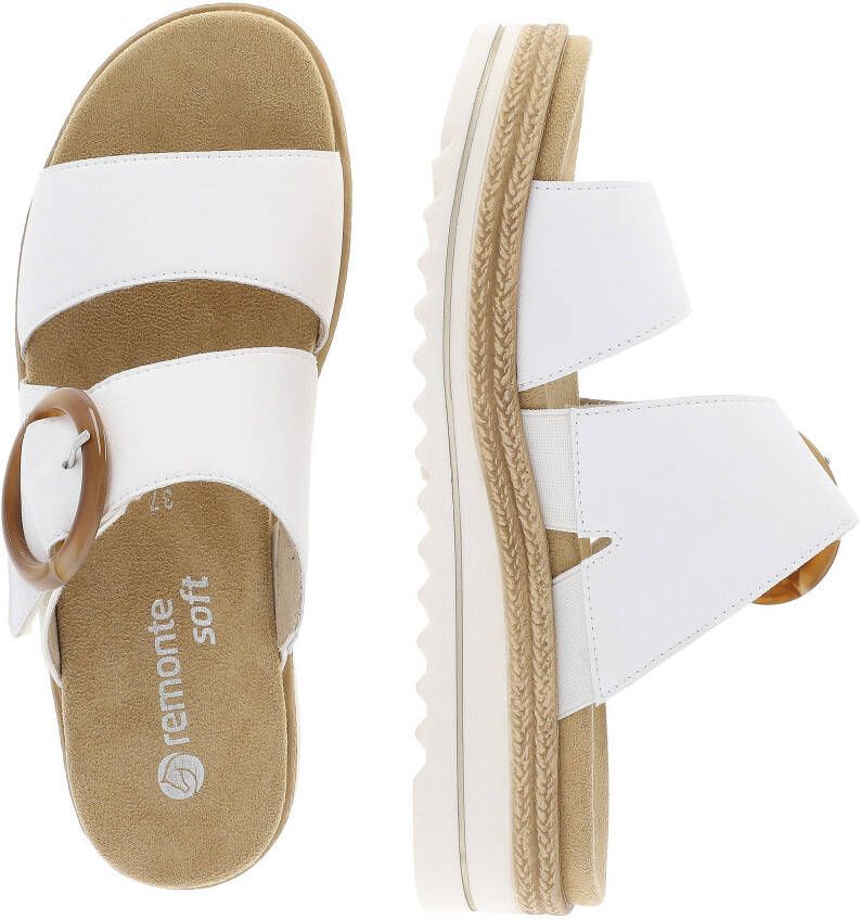 Remonte Slippers wedge heel summer shoe slippers with decorative buckle