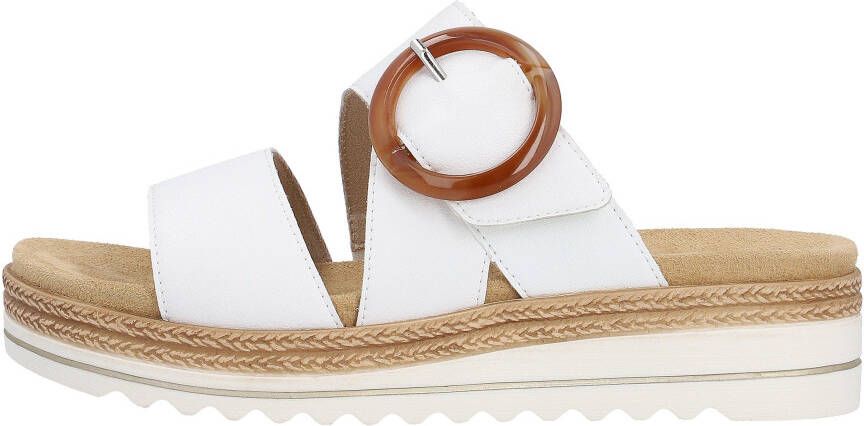 Remonte Slippers wedge heel summer shoe slippers with decorative buckle