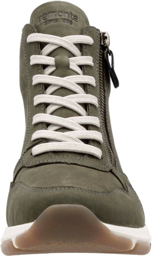 Remonte Sneakers met sleehak high-top sneaker veterschoen freizeitschoen met buitenrits