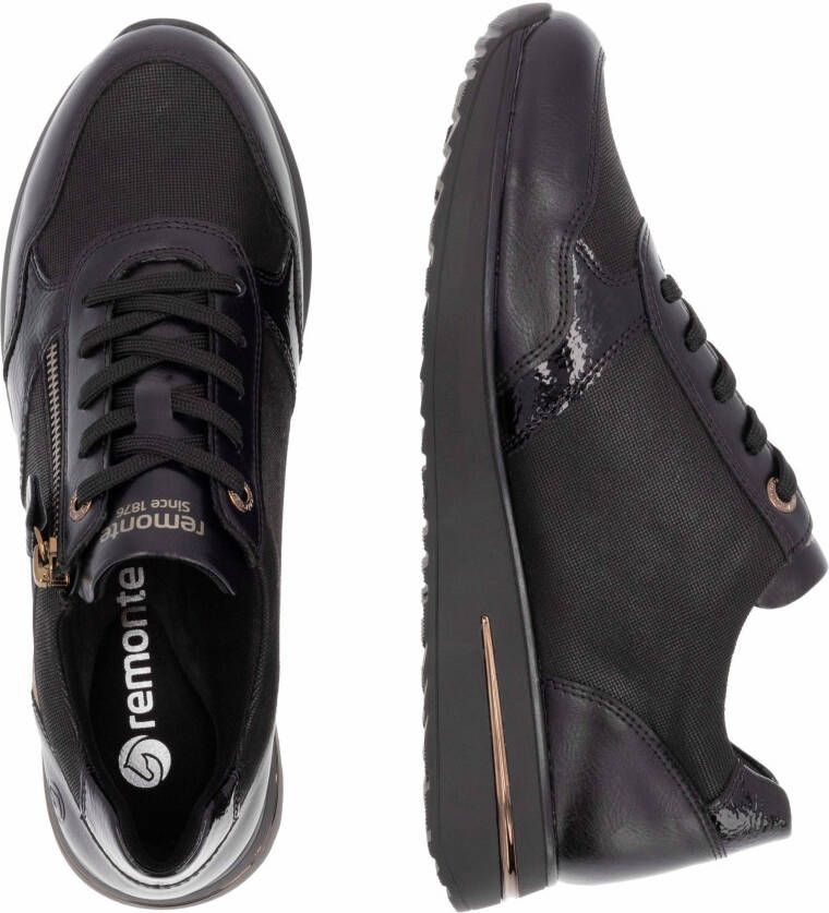 Remonte Sneakers met sleehak vrijetijdsschoen lage schoen veterschoen met schachtversteviging