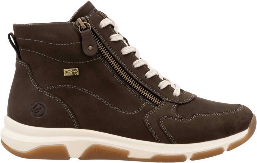 Remonte Sneakers met sleehak high-top sneaker veterschoen freizeitschoen met buitenrits