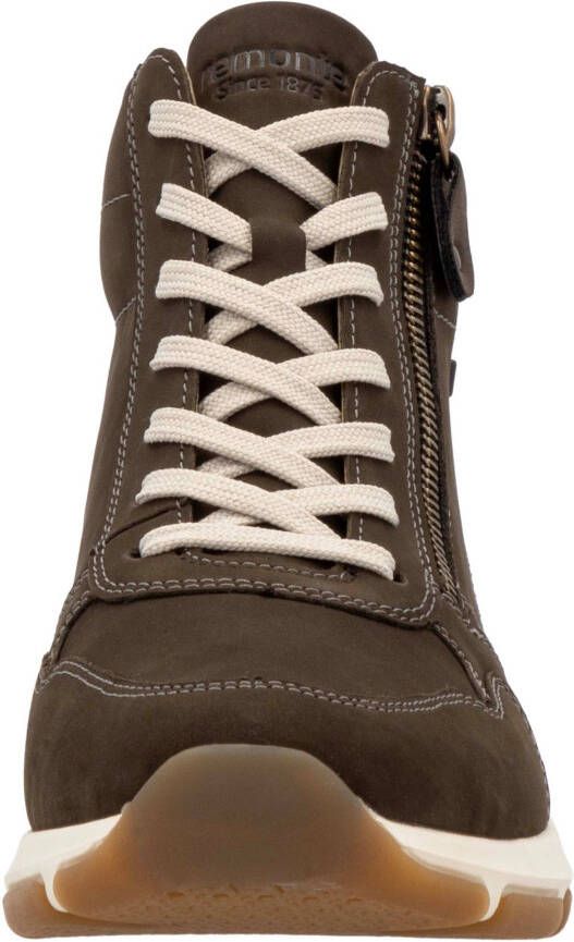 Remonte Sneakers met sleehak high-top sneaker veterschoen freizeitschoen met buitenrits