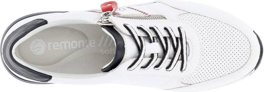 Remonte Sneakers met sleehak vrijetijdsschoen lage schoen veterschoen met metallic contrastaccenten