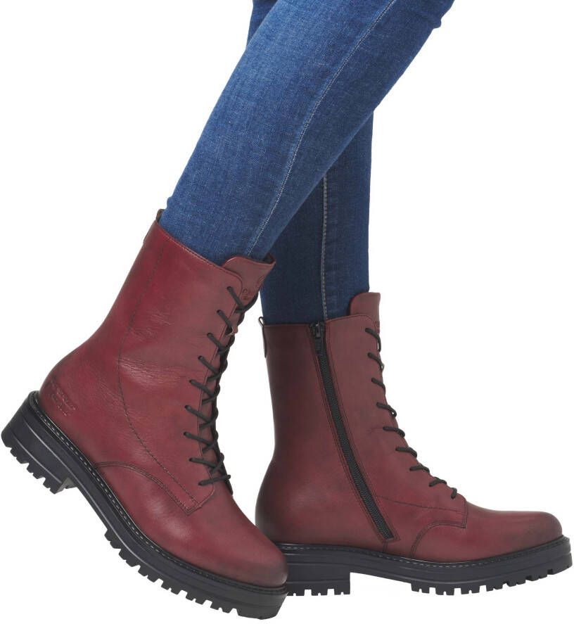 Remonte Veterlaarsjes blokhak veterschoenen chunky boots met contrast-raamstiksels