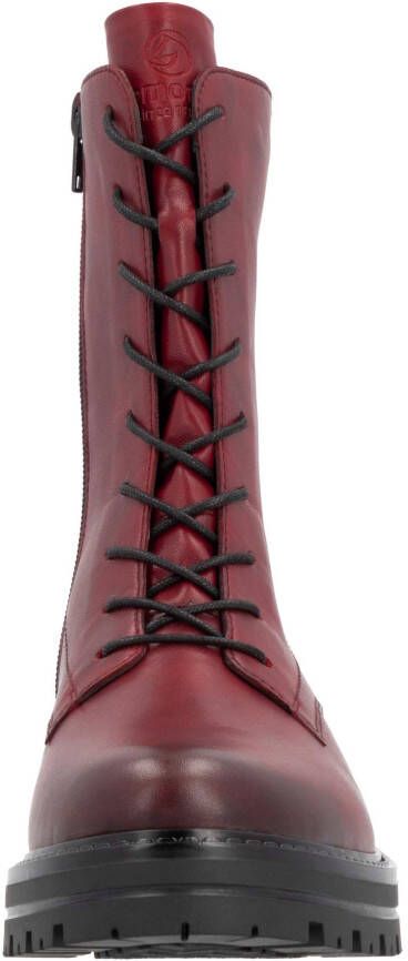 Remonte Veterlaarsjes blokhak veterschoenen chunky boots met contrast-raamstiksels