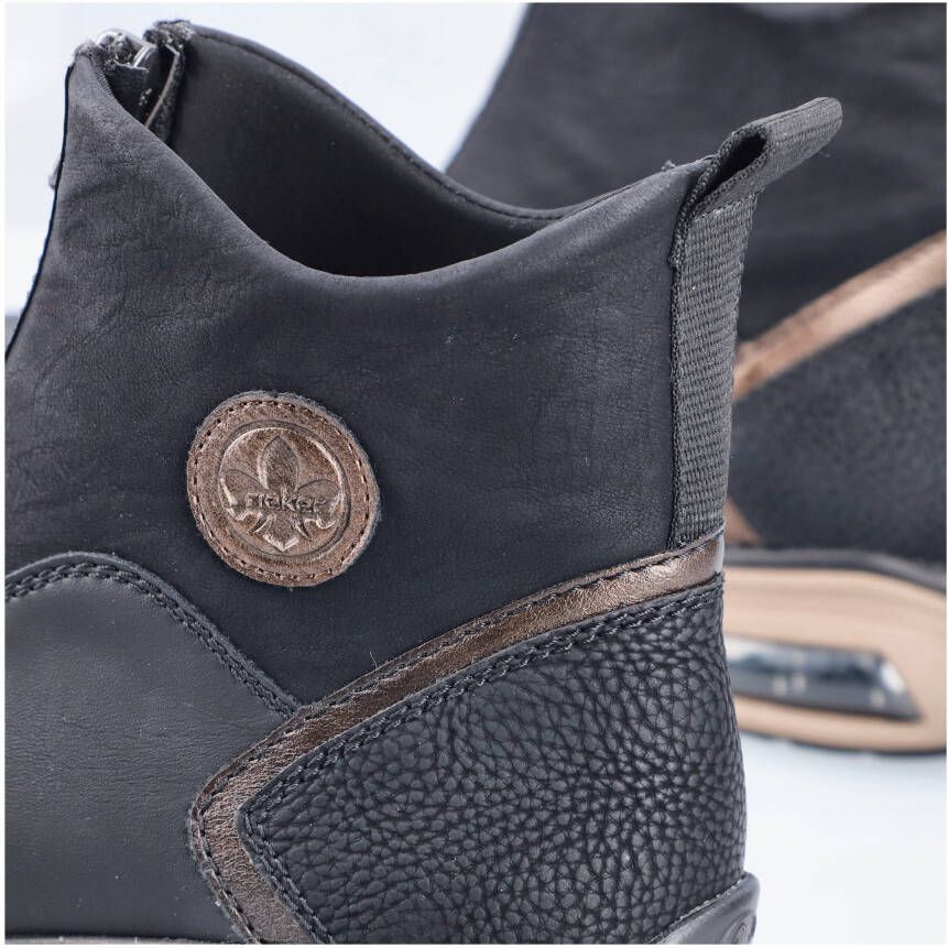 Rieker Boots zonder sluiting enkellaars high top sneaker wedge hak met aantrek-lus