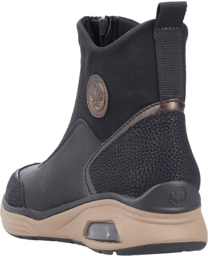 Rieker Boots zonder sluiting enkellaars high top sneaker wedge hak met aantrek-lus