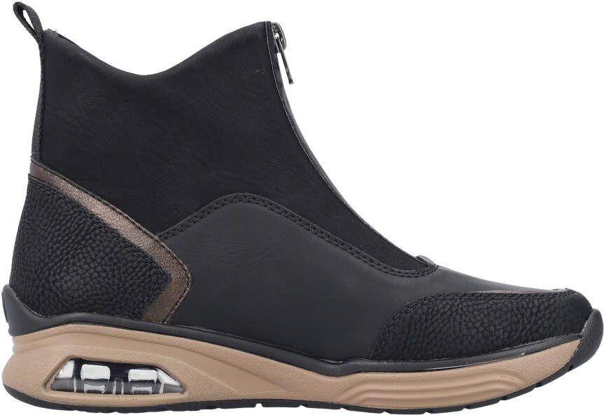 Rieker Boots zonder sluiting enkellaars high top sneaker wedge hak met aantrek-lus