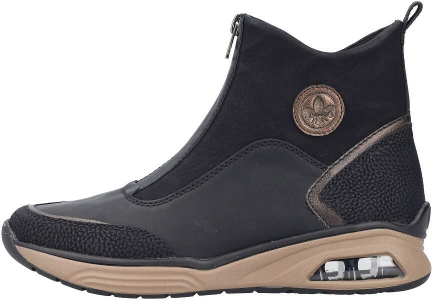 Rieker Boots zonder sluiting enkellaars high top sneaker wedge hak met aantrek-lus