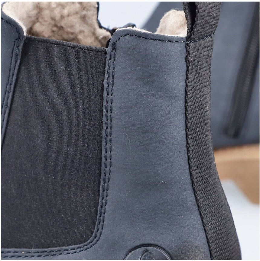 Rieker Chelsea-boots instappers enkellaars blokhak met knusse warme voering