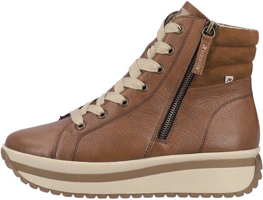 Rieker EVOLUTION Hoge veterschoenen plateaulaarsjes high top sneakers with two zippers