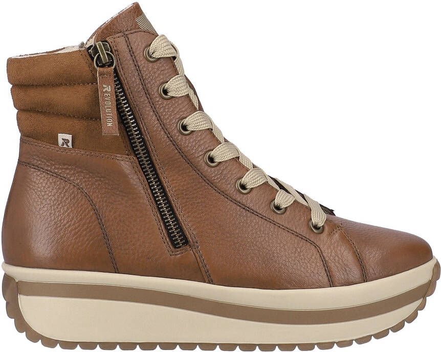 Rieker EVOLUTION Hoge veterschoenen plateaulaarsjes high top sneakers with two zippers