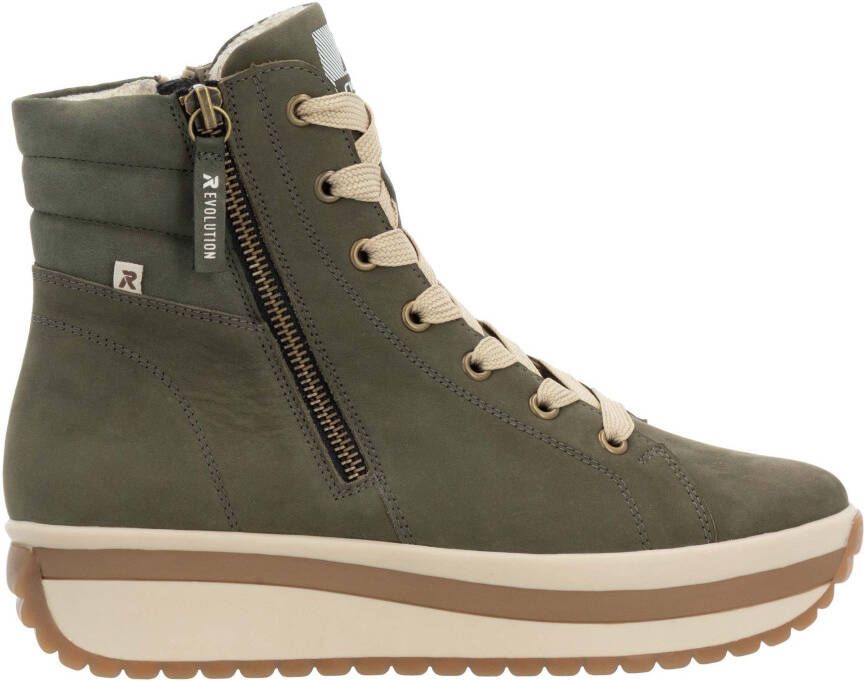 Rieker EVOLUTION Hoge veterschoenen plateaulaarsjes high top sneakers with two zippers