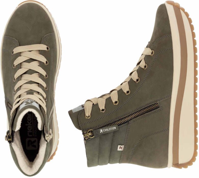 Rieker EVOLUTION Hoge veterschoenen plateaulaarsjes high top sneakers with two zippers