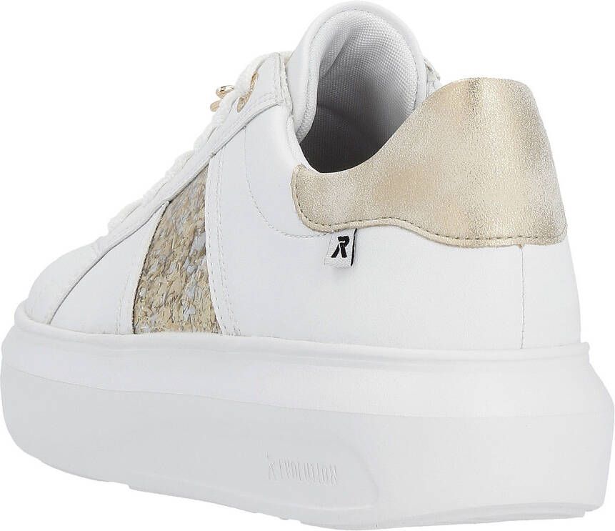 Rieker EVOLUTION Plateausneakers met stijlvolle metallic-details vrijetijdsschoen lage schoen veterschoen