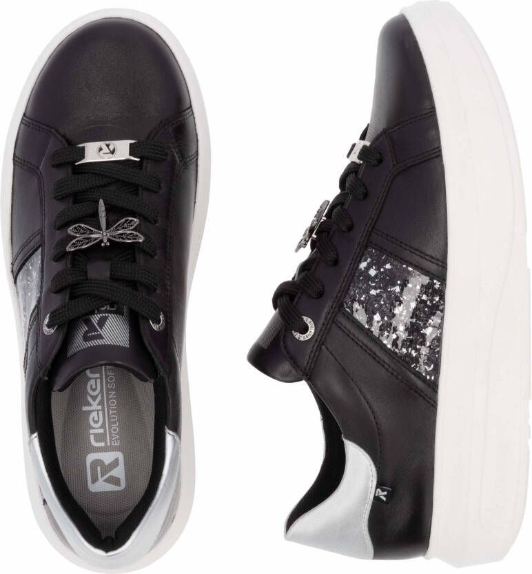 Rieker EVOLUTION Plateausneakers vrijetijdsschoen halfschoen veterschoen met contrast bies