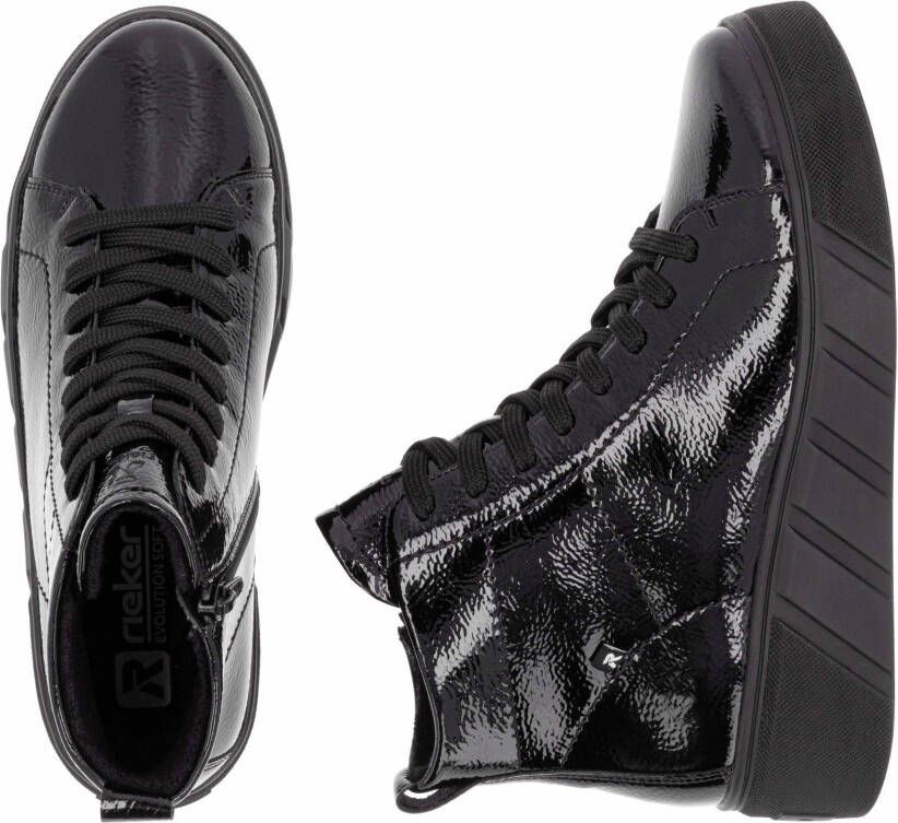 Rieker EVOLUTION Veterschoenen vrijetijdsschoen high top sneaker plateausneaker met rits