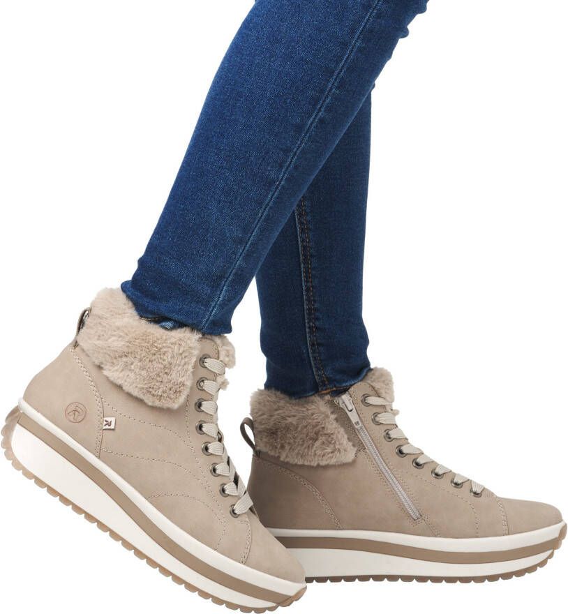 Rieker EVOLUTION Winterlaarzen Wedge sneakers plateaulaarzen met faux-bont kraag