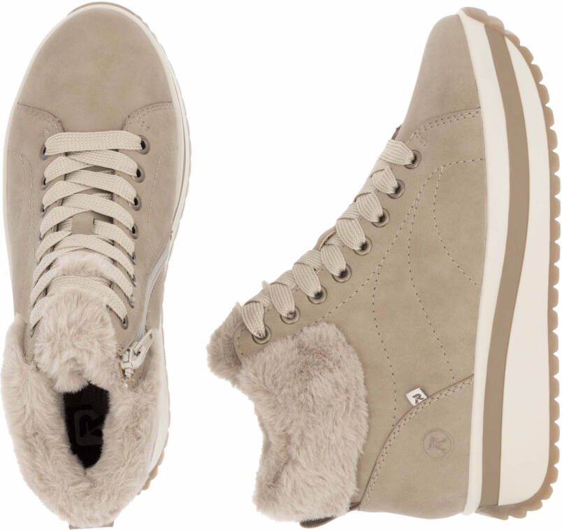 Rieker EVOLUTION Winterlaarzen Wedge sneakers plateaulaarzen met faux-bont kraag