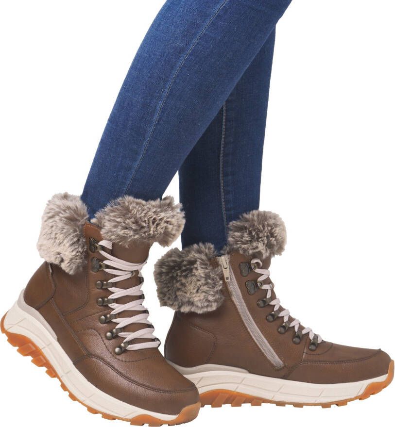 Rieker EVOLUTION Winterlaarzen Hightop sneakers veterschoenen winterlaarzen met lamswolvoering