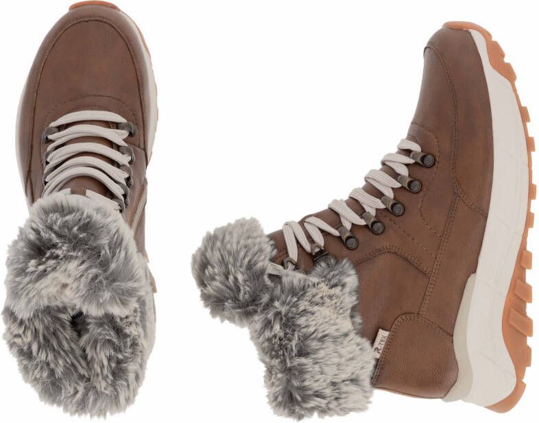 Rieker EVOLUTION Winterlaarzen Hightop sneakers veterschoenen winterlaarzen met lamswolvoering