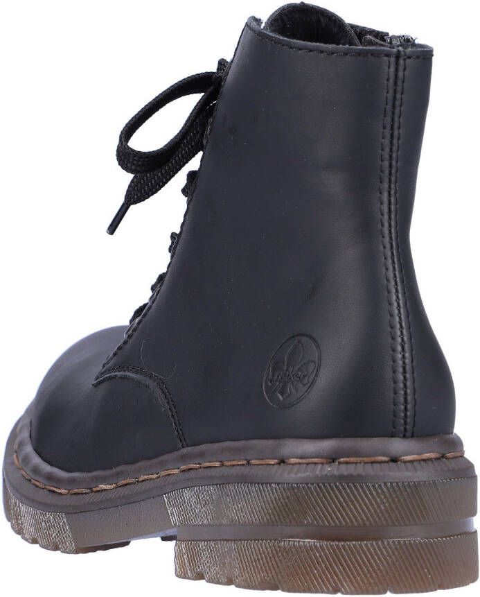 Rieker Hoge veterschoenen veterschoen blokhak met logo-embossing